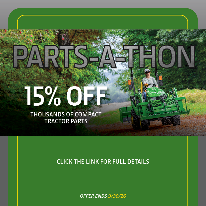 15% Off Thousands of Compact Tractor Parts