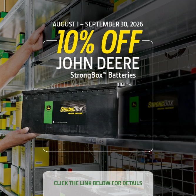10% OFF John Deere StrongBox Batteries